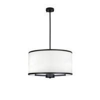 lampara de techo way-11651 blanco negro metal tela 50x50x84 cm