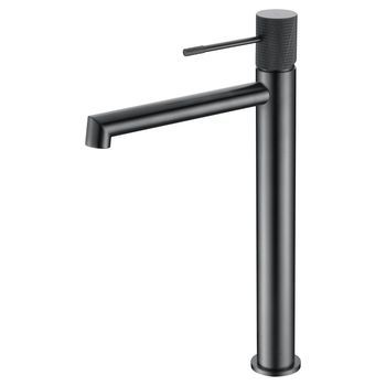Grifo Monomando Para Lavabo Alto En Latón Con Acabado Black Gun Metal Mate