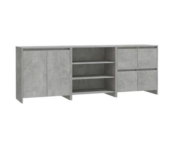 Vidaxl aparador de 3 piezas madera manufacturada gris hormigón