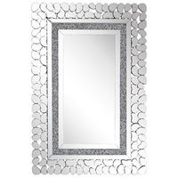 espejo colgante de pared rectangular plateado 60 x 90 cm estilo moderno glamour pabu