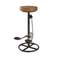 taburete de bar de 73 cm en cuero marron