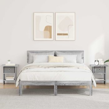 Mesita De Noche 2 Uds - Dormitorio - Madera De Ingeniería - Gris Sonoma (41x40x45cm)