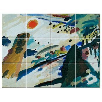 Legendarte - Panel Decorativo Multiple Romantic Landscape - Wassily Kandinsky Cm. 150x200 (12 Paneles)