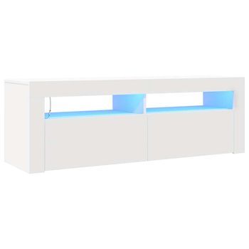 Mueble Tv | Mueble De Salón | Mesa De Tv Con Luces Led Blanco 120x35x40 Cm