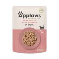 applaws cat natural en caldo 48 x 70 g - pack de prueba - filete de atun con salmon