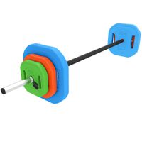 sportnow set de pesas ajustables con barra de acero de 140 cm 6 discos de 5kg 25kg 15kg 2 clips para casa gimnasio