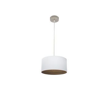Colgante Tatiana 1xe27 Niquel/blanco-madera Oscura Regx30x30 Cm