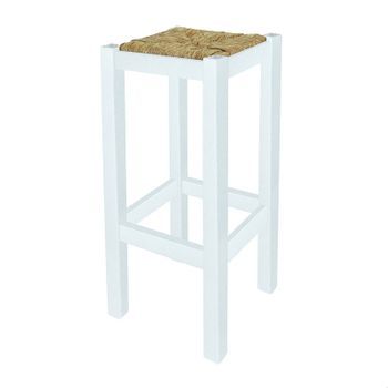 Banqueta Rústica Alta Blanca