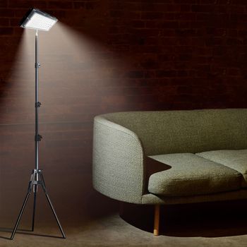 Lámpara de Pie LED con Temporizador, Altura y Brillo Ajustables, Lámpara de Pie para Lectura, Oficina, Sala de Estar y Dormitorio