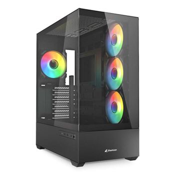 Torre Sharkoon AK6 RGB ATX Vidrio Templado 4x Ventiladores ARGB Negra BTF Ready
