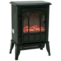 homcom chimenea electrica de pie movible y decorativo calefactor estufa 10002000w llama led con termostato 39x23x565cm   aosom espana