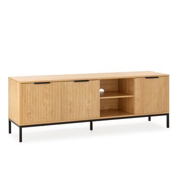 Mueble Tv Mónica 3 Puertas Color Roble