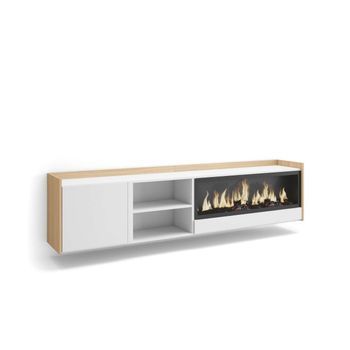 Mueble Tv Torremolinos-01 Con Chimenea Eléctrica Suspendido