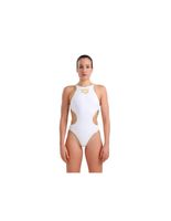 banador de natacion arena one biglogo mujer blanco oro