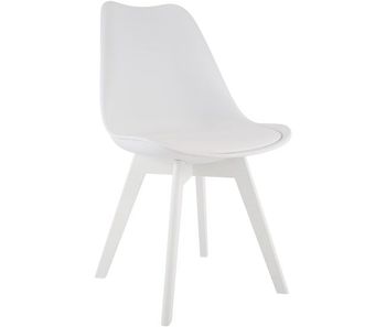 Silla de comedor linares elegante y cómoda para tu hogar plástico blanco/blanco 50x49x83 cm