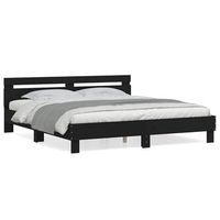 estructura cama con cabecero madera ingenieria negro 180x200 cm vidaxl
