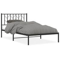 cama para adulto  cama individual  estructura cama sin colchon con cabecero metal negro 107x203 cm