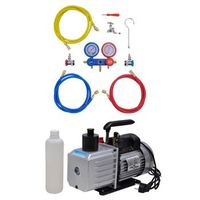 bomba de vacio 100 lmin manometros de 2 vias kit herramientas