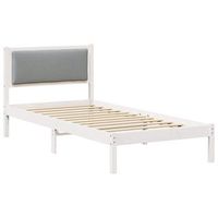 cama individual  cama para adulto  estructura de cama gris claro 90 x 200 cm madera de pino macizo