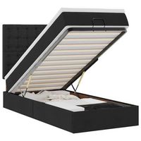 cama otomana con colchon tela negra 100x200 cm vidaxl