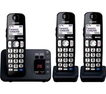 KX-TGE723EB Cordless Phone - Triple Handsets