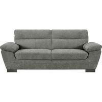 sofa recto en tela dallas - 3 plazas - gris -