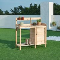 mesa de jardineria alessano abeto 110x107x46cm - color madera casapro