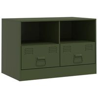 mueble para tv de acero verde oliva 67x39x44 cm vidaxl