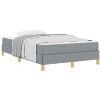 cama matrimonial  cama para adulto  cama tipo box spring con colchon gris claro 120 x 190 cm tela