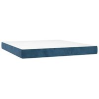colchon muelles ensacados firmeza media terciopelo azul oscuro 160x210x20 cm vidaxl