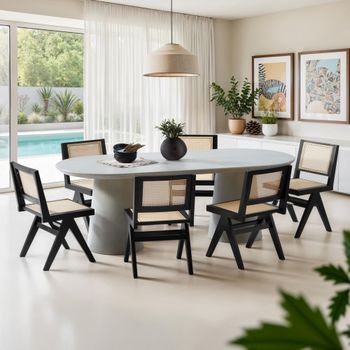 2 sillas de comedor, ratán vienés, estilo boho, carga 120 kg, negro