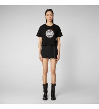 Save The Duck para mujer. DT1722W-BESY18 Camiseta Eart Consicious negro (S), Casual, Manga corta, Algodón Orgánico