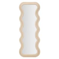 espejo de pared de terciopelo beige cm 60x6x160