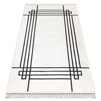 alfombra amour 53096c crema - marco lineas moderno elegante 78x300 cm