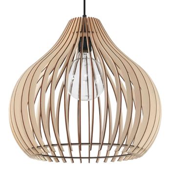 Lámpara de techo madera natural madera alt. 110 cm