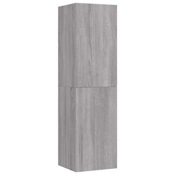 Mueble Tv De Pared | Mueble De Salón | Armario Tv Gris Sonoma 30,5x30x110 Cm