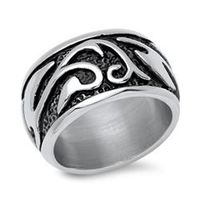 exclusivo anillo de acero inoxidable con tribal
