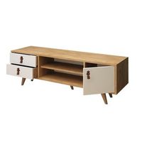 mesa tv100 tablero de aglomerado rechapado en melamina color roble blanco