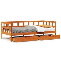 sofa cama con cajones madera maciza pino marron cera 80x200 cm vidaxl