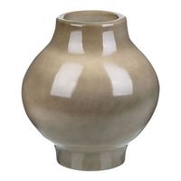 florero de terracota gris pardo 31 cm forma redonda sala de estar dormitorio magan
