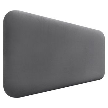 Dhome Cabecero Tapizado En Terciopelo Liso Redondeado Para Pared Acústicos Cabeceros Absorbentes Cabezal Cama Dormitorio (gris, 105cm)