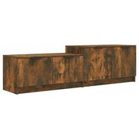 mueble para tv madera contrachapada roble ahumado 1585x36x45cm vidaxl