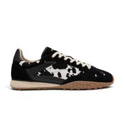 hoff para mujer 22659413 zapatillas de piel bridge mkii print negro 37 plano ante cordones casual animal print