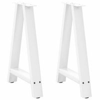patas para mesa de comedor en forma de a 2 unidades color blanco 50 x 72-73 cm acero vidaxl