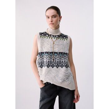 Liu Jo Jersey Chaleco jacquard con bordados joya para mujer