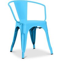silla de comedor con reposabrazos -  diseno industrial - acero - new edition- stylix turqu