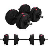 sportnow pesas 2 en 1 ajustables pesas libres con mangos antideslizantes 15kg - barras incluidas