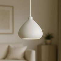 lampara de techo modelo gokai blbb blanco cable de seda trenzado blanco embellecedor floron de techo blanco luz led e27