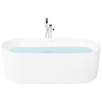 banera independiente moderna ovalada de acrilico con sistema antidesbordamiento 1690 x 810 mm blanco ipias
