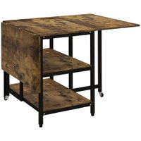homcom mesa de comedor mesa plegable mesa extensible diseno industrial 140 cm x 80 cm x 75 cm marron  negro   aosom espana